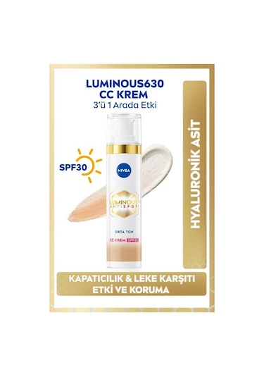 Luminous630 Koyu Leke Karşıtı CC Yüz Kremi SPF30 40 ML