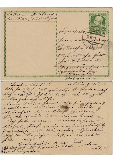Avusturya'dan Ukrayna'ya Postadan Geçmiş Kartpostal 1911.