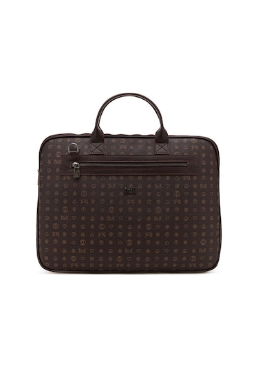 Bilik Deri Monogram Kahve Unisex Laptop & Evrak Çantası Rh09 Busi 001