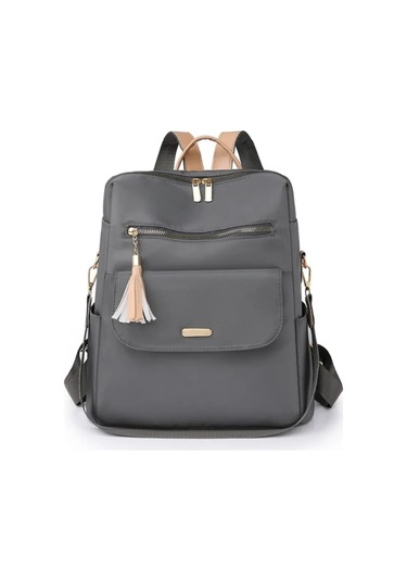 Ranyeek Kadınlar İçin Su Geçirmez Çanta - Oxford Kumaş, Çok Bölmeli, Seyahat-iş-okul Kullanıma Uygun Gri Renk Sırt Çantası Çok Renkli