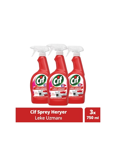 Cif Sprey Yüzey ve Tekstil Lekeleri için Leke Uzmanı 3 x 750 ML