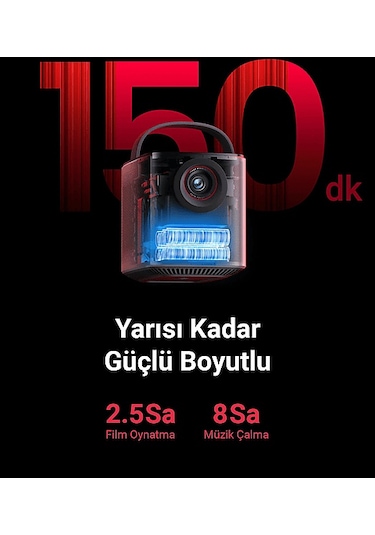 Anker Nebula Mars 3 Air Akıllı Taşınabilir Wifi Kablosuz Projeksiyon Cihazı Siyah