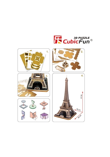 Cubic Fun 3D 82 Parça Puzzle Eyfel Kulesi - Fransa