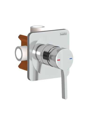 Teska Kare Tek Yönlü Banyo Batarya Gövdesi-krom Krom