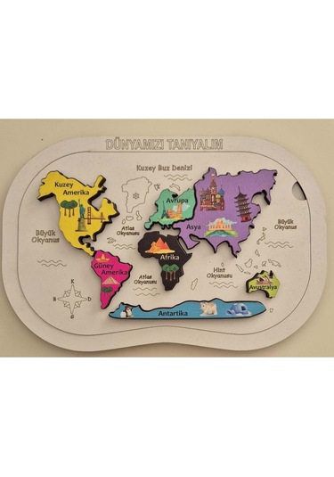 Dünyanın Yapısı Katmanlar Ve Kıtaları Beyaz Yapboz
