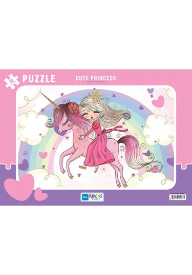 Blue Focus Sevimli Prenses 30 Parça Frame Puzzle Kız Çocuk