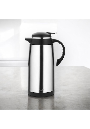 Teba Çelik Termos 1.3 Litre İçi Cam 12 Saat Sıcak Gri