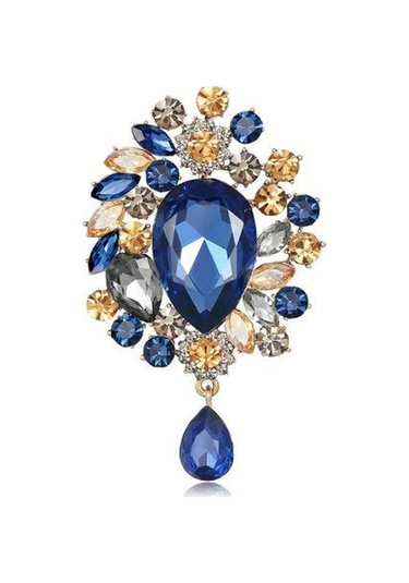 Mavi Broş Avrupa Ve Amerikan Lüks Süper Flaş Kristal Broş