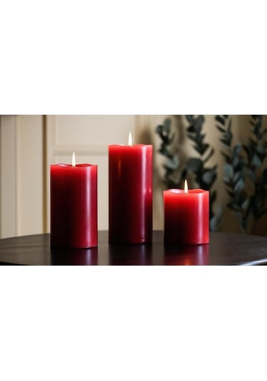 Soya Parafinli Kırmızı 1 Adet 72 Saat Yanma Süreli Çap:7 Cm Boy:10 Silindir Blok Mum Kırmızı Kirmızı