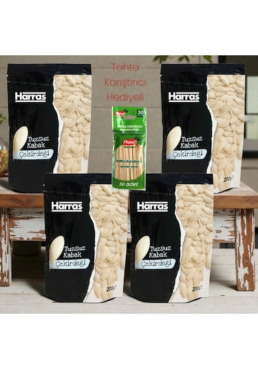 Kavrulmuş Tuzsuz Kabak Çekirdeği 200 Gr X 4 Adet