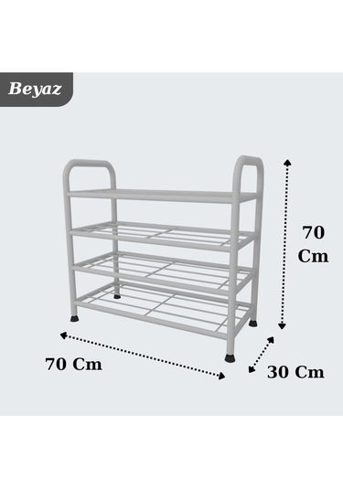 Metallica Concept Çağla 4 Katlı Metal Düzenleyici Çok Amaçli Raf Ayakkabılık Beyaz Metallica Concept Çağla 4 Katlı Metal Düzenleyici Çok Amaçli Raf Ayakkabılık Beyaz