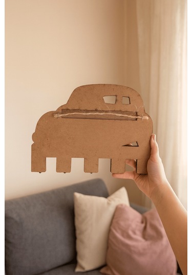 Vosvos Araba Figürlü Duvar Anahtarlık Askısı Siyah - Beyaz