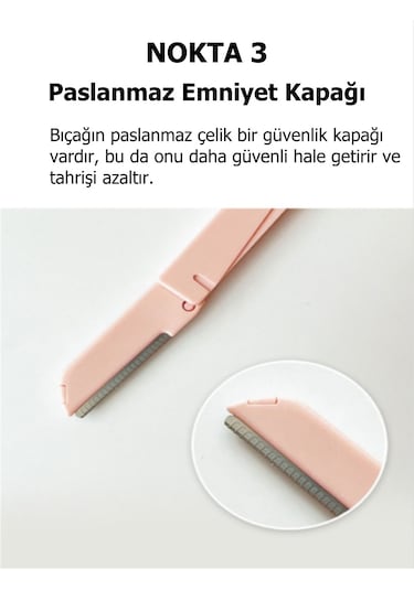 Sindo Prime Kaş Alma Çift Katlama Jilet Açık Pembe 2'li Set