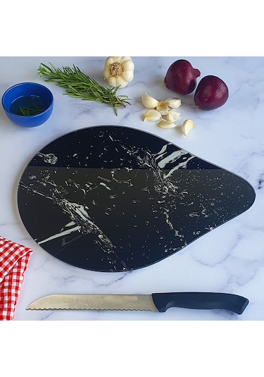 Decorita Cam Kesme Tahtası | Damla Serisi - 5 | 28cm x 36cm