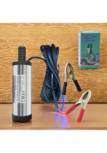 Honeybeeshop Taşınabilir 12v Paslanmaz Çelik Dalgıç Pompa Dizel Kerosen Su İçin Hafif Kolay Kurulum 3m Tel