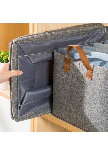 Cbtx 26l Organizatör Çantası Katlanabilir Metal Kumaş Giysi Battaniye Saklama Kutusu - Bej