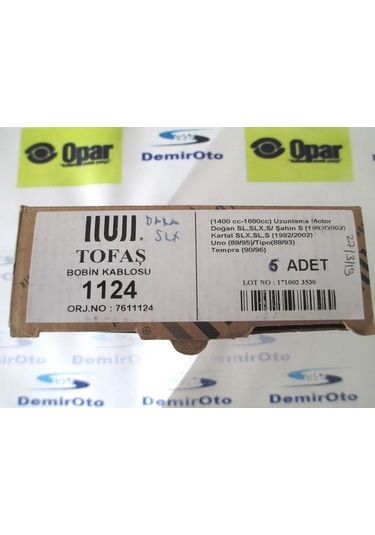 7611124 Bobin Kablosu 1,4/1,6 Doğan Slx-Kartal Slx-Şahin UNUVAR