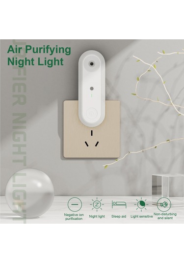 Wezone Beyaz Led Akıllı Hisli Nefes Temizleyici Gece Lambası, 20milyon İyon/saniye, 100-240v Avrupa Standartı Çok Renkli