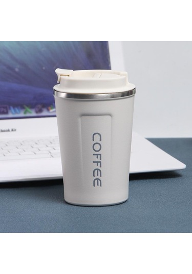 Beyaz 304 Paslanmaz Çelik Vakum Bardak Açık Eğlence Su Bardağı Basit Çay Bardağı Araba Ofis Kahve Fincanı 301-400ml