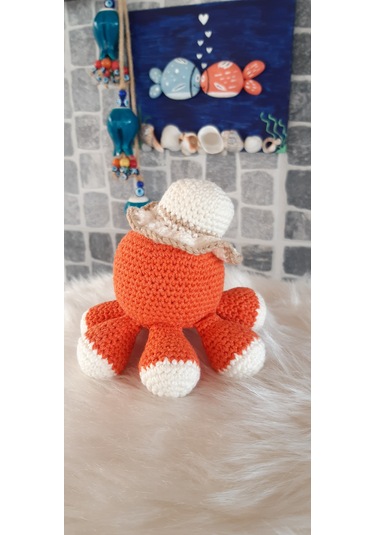 Amigurumi Oyuncak- Oyuncak Ahtapot Turuncu