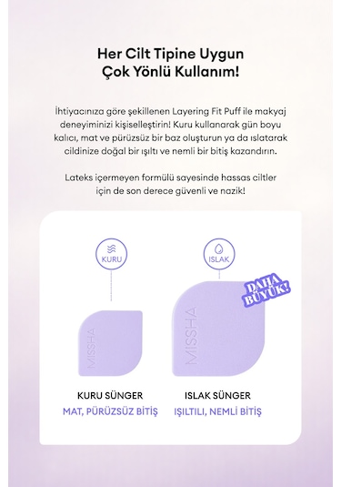 Yenilikçi Tasarımıyla Islak Ve Kuru Kullanılabilen Makyaj Süngeri Layering Fit Puff