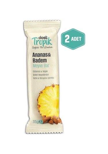Ananas Ve Badem Aromalı Meyve Bar 35 G Meyve İçeren Pratik Atıştırmalık 2 Adet