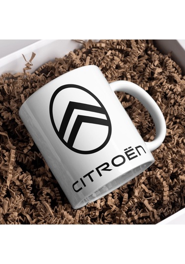 Applucky Citroen Logo Tarihçesi Baskı Kupa Bardak Beyaz