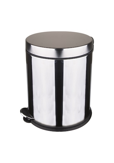 Pedallı Çöp Kovası 5 Lt Çelik Gri