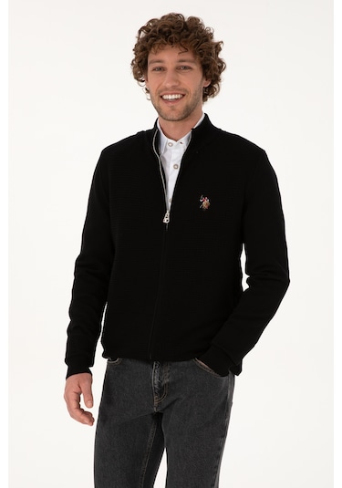 U.s. Polo Assn. Erkek Siyah Hırka Triko 50307800-vr046 Siyah