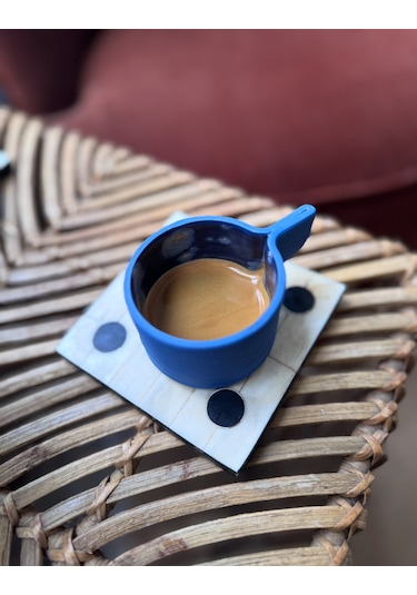 Argile Rouge - Upsala Porselen Espresso Fincanı 3d Printed & El Yapımı Lacivert