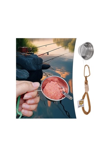 Pazly Balık Yemi Kasesi - Hafif Taşınabilir Kamp Kupası Haki Renk Haki