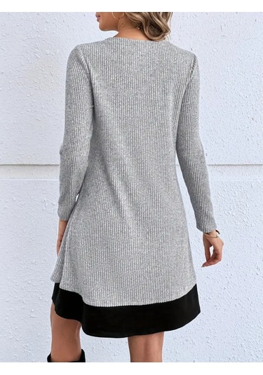 Ge Ticaret Kadın Uzun Kollu Önü Tokalı Şardonlu Kaşkorse Iç Kısmı Viskon Midi Elbise Ikili Takım Siyah