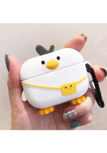 Microsonic Samsung Galaxy Uyumlu Buds 3 Pro Kılıf Cartoon Figürlü Silikon Crtn-fgr-cvcv Beyaz - Sarı