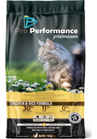 Pro Performance Tavuklu ve Pirinçli Yetişkin Kedi Maması 15 KG