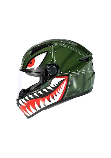 Zeus Zs-811a Al38 Green Silver Motosiklet Kaskı
