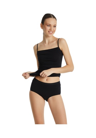 Blackspade 1306 Kadın Essential Midi Slip Siyah Siyah