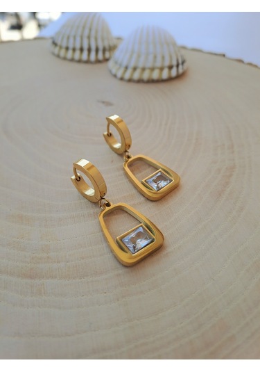 Dali Shop Sallantılı Zirkon Taşlı Çelik Küpe