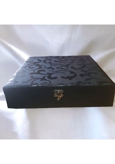 Adalinhome 10 Bölmeli Deri Kaplamalı Aksesuar Takı Saat Kutusu Siyah