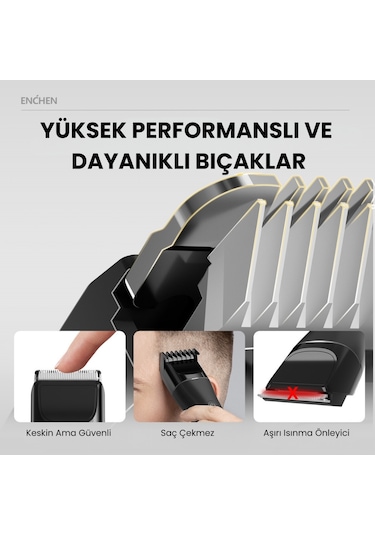 Enchen Boost 2 Siyah Taşınabilir Şarjlı Saç Kesim Makinesi