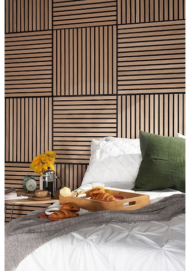 Özbir Mobilya Özbir Mobilya Safir Meşe Akustik Duvar Paneli 40x40