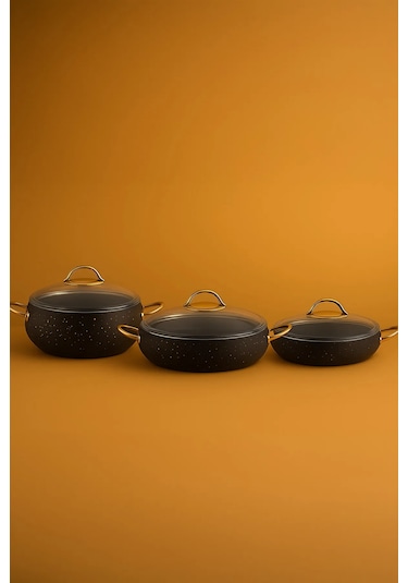 Yunusoğlu Home Granit 6 Parça Tencere Seti 2.5 L X 4.5 L X 6.5 L