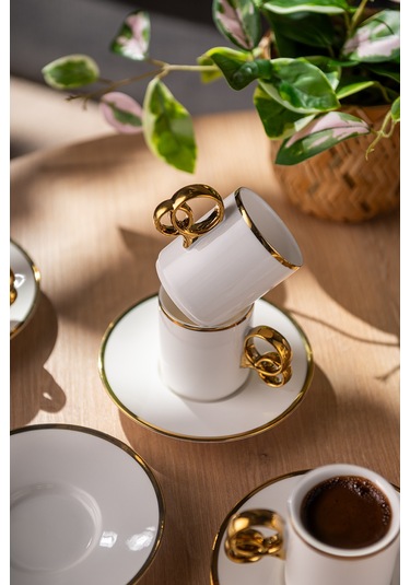 Emsan Wedding 90 Ml 6'lı Kahve Fincan Takımı Gold