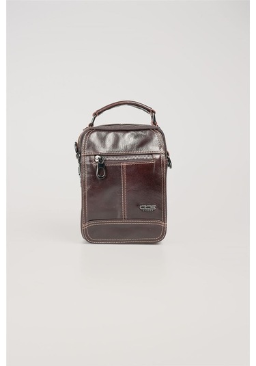 Ççs 31609 Hakiki Deri El Omuz Çantası Kahverengi