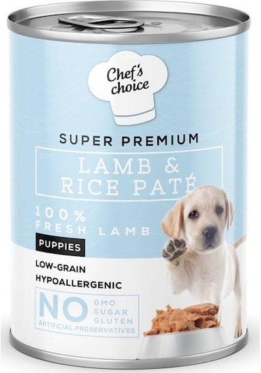 Chef's Choice Tahılsız Kuzulu Pirinçli Ezme Yavru Konserve Köpek Maması 400 G