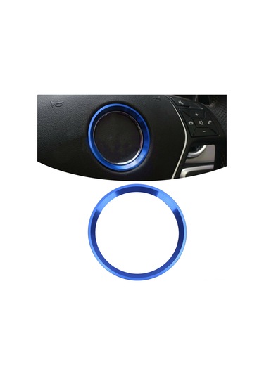 Lemestar Mercedes C E Cla Gla Glc Gle Sınıfı 2015+ İçin Aluminyum Alüminyum Direksiyon Merkezi Dekoratif Çerçeve - Mükemmel Uyum, Dayanıklı, Modası Takip Eden Mavi Renk Diğer