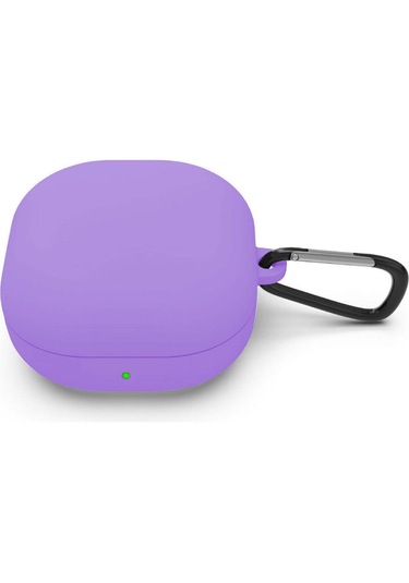 Samsung Galaxy Buds Live - Galaxy Buds Fe Yumlu Mat Silikon Kılıf+kanca Lila
