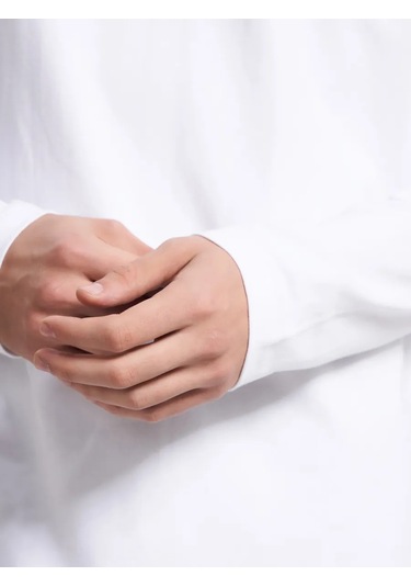 Tvoe Pamuklu Klasik Uzun Kollu Uzun Kollu Tişört 249007435 Beyaz