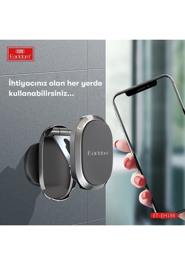 Earldom Eh188 Katlanabilir Manyetik Araç Tutucu - Siyah M414
