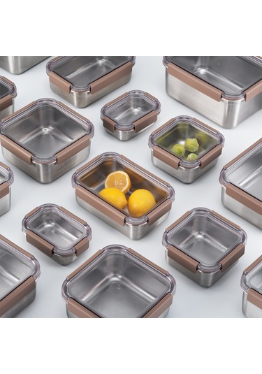 Locknlock Paslanmaz Çelik Fırın & Saklama Kabı Dörtgen Kilitli 2 Lt - Kahverengi Diğer