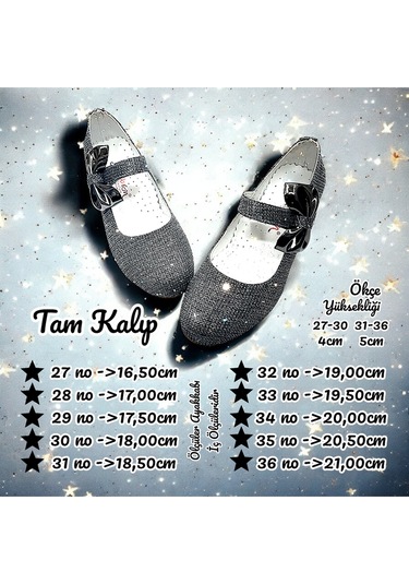 Beebron Ortopedik Topuklu Abiye Kız Çocuk Ayakkabı Shining Series Abiayk2401 Simli Antrasit Antrasit